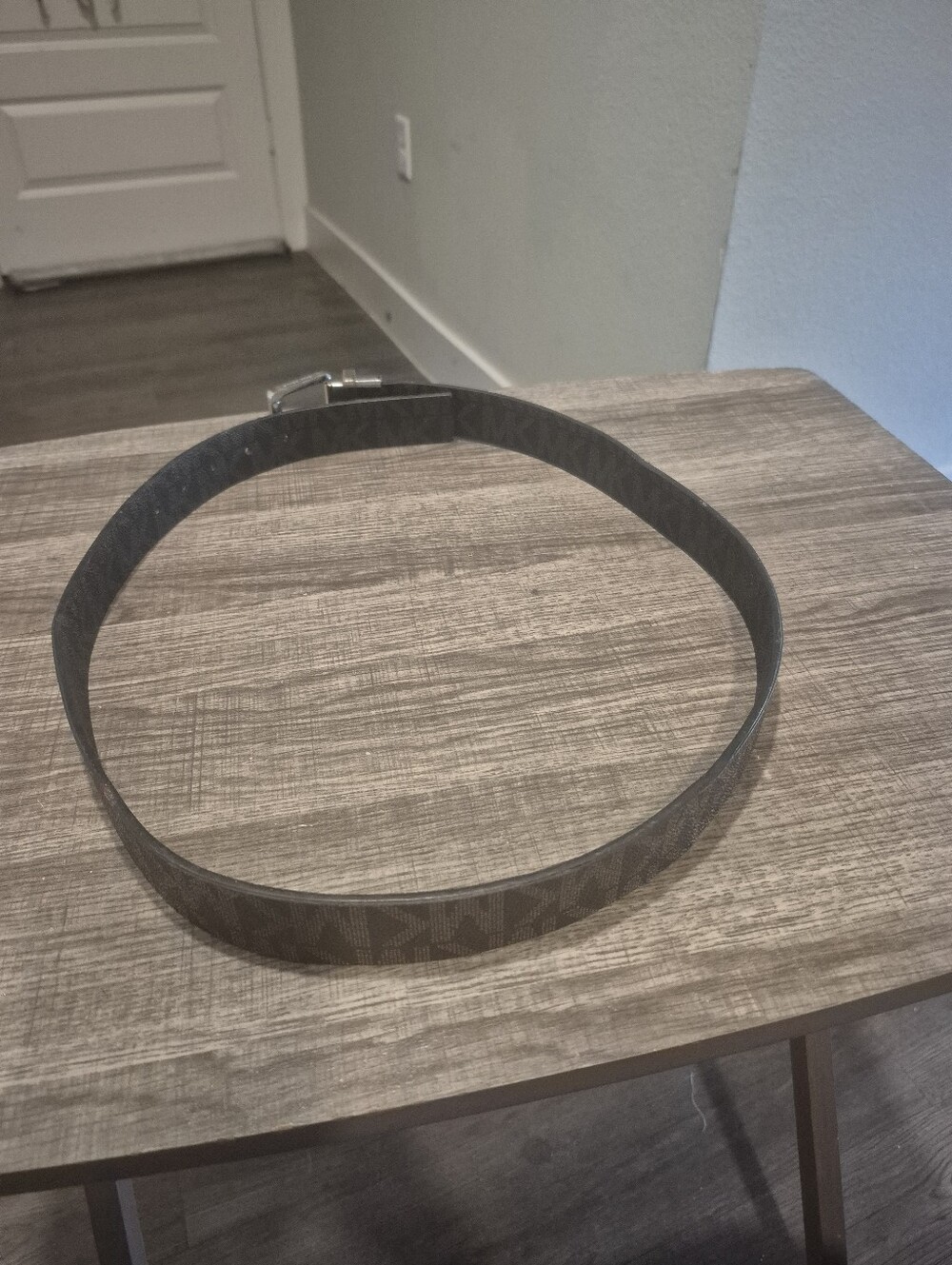 Michael Kors MK Signature Reversible Belt Brown Black Silver Buckle 33-37"